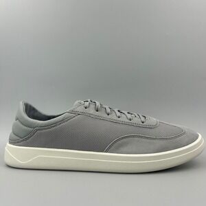 OluKai Punini Men Size 11.5 Ash Gray Premium Suede Leather Shoes 10514 NEW